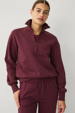 Ellos Træningstøj|Træningstøj>STUDIO Sweatshirt med høj krave vinrød