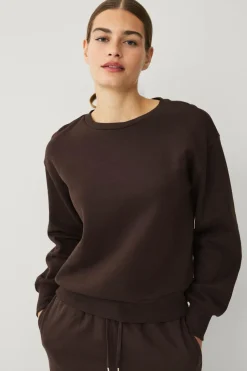 Ellos Træningstøj|Træningstøj>STUDIO Sweatshirt med rund hals mørkebrun