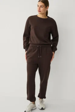 Ellos Træningstøj|Træningstøj>STUDIO Sweatshirt med rund hals mørkebrun