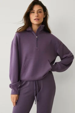 Ellos Træningstøj|Træningstøj>STUDIO Sweatshirt Tech Sweat Halfzip rosa-lilla