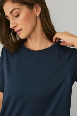 Ellos STUDIO Træningstop Loose Top Core SS Mørk blå Hot