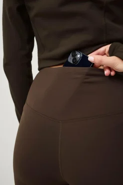 Ellos STUDIO Træningstights Warm Tights Flat Front Core Mørkebrun New