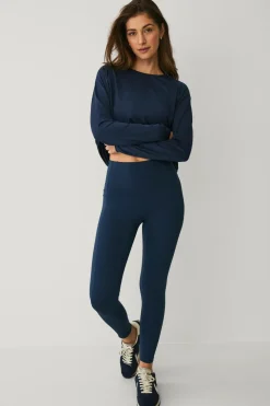 Ellos Træningstøj|Træningstøj>STUDIO Træningstop Loose Top Core LS Mørk blå