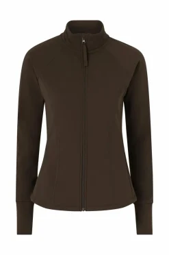 Ellos STUDIO Træningsjakke Warm Full Zip Core Mørkebrun Outlet