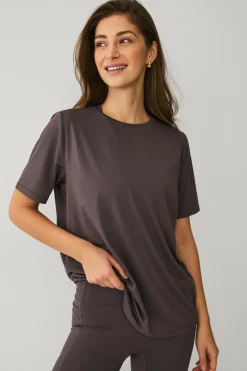 Ellos STUDIO Træningstop Loose Top Core SS Brun Hot