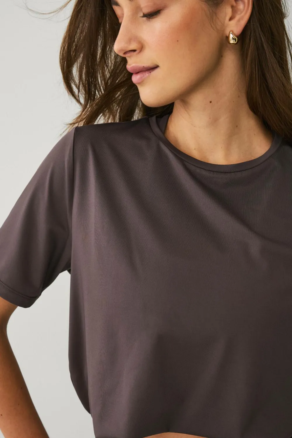 Ellos STUDIO Træningstop Loose Top Core SS Brun Hot