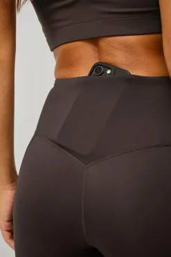 Ellos STUDIO Træningstights Hip Pocket Core Mørkebrun Outlet