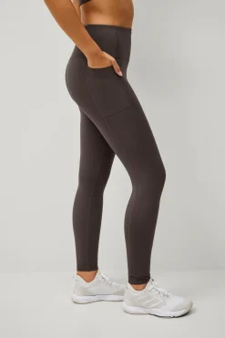 Ellos STUDIO Træningstights Hip Pocket Core Mørkebrun Outlet