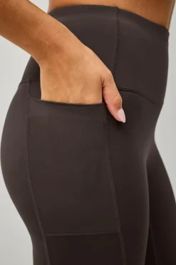 Ellos STUDIO Træningstights Hip Pocket Core Mørkebrun Outlet