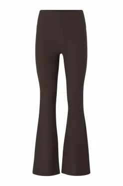 Ellos STUDIO Træningstights Flare Structure Tights Mørkebrun Best