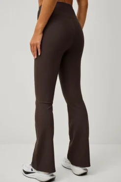 Ellos STUDIO Træningstights Flare Structure Tights Mørkebrun Best