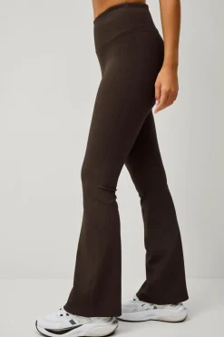 Ellos STUDIO Træningstights Flare Structure Tights Mørkebrun Best