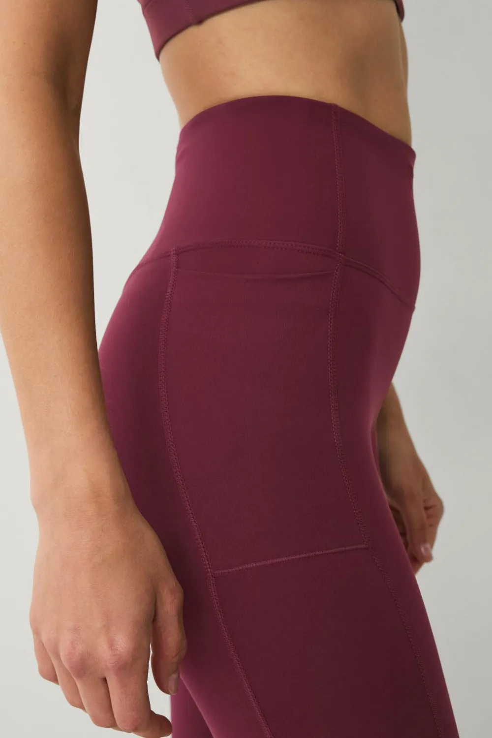 Ellos STUDIO Træningstights Hip Pocket Core Vinrød