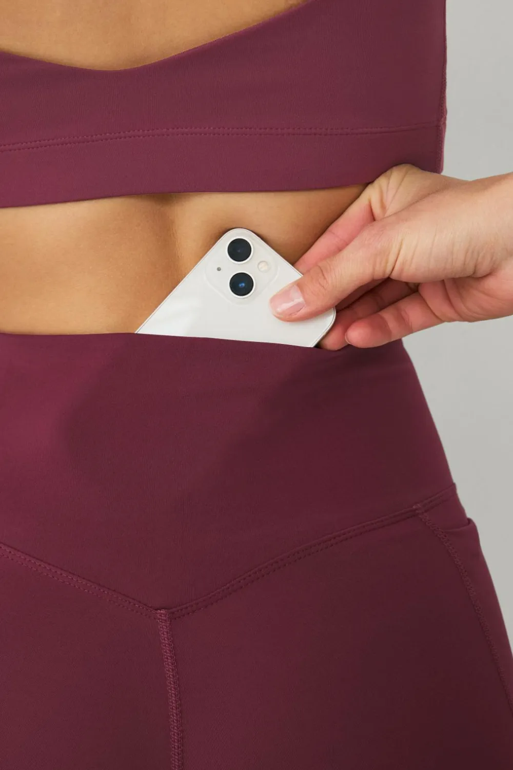 Ellos STUDIO Træningstights Hip Pocket Core Vinrød