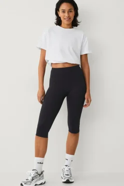 Ellos Træningstøj|Træningstøj>STUDIO Træningstights Capri Tights Flat Front Core Sort