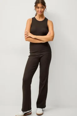 Ellos Træningstøj|Træningstøj>STUDIO Yoga-tank top Tank Top Soft Rib Mørkebrun