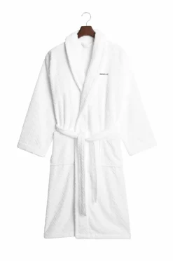 Gant Home Morgenkåbe Jacquard Herringbone White Online