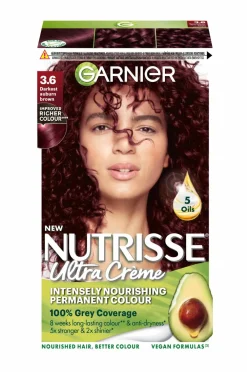 Garnier Hårfarve>Nutrisse Ultra Créme 3.6 Darkest Auburn Brown
