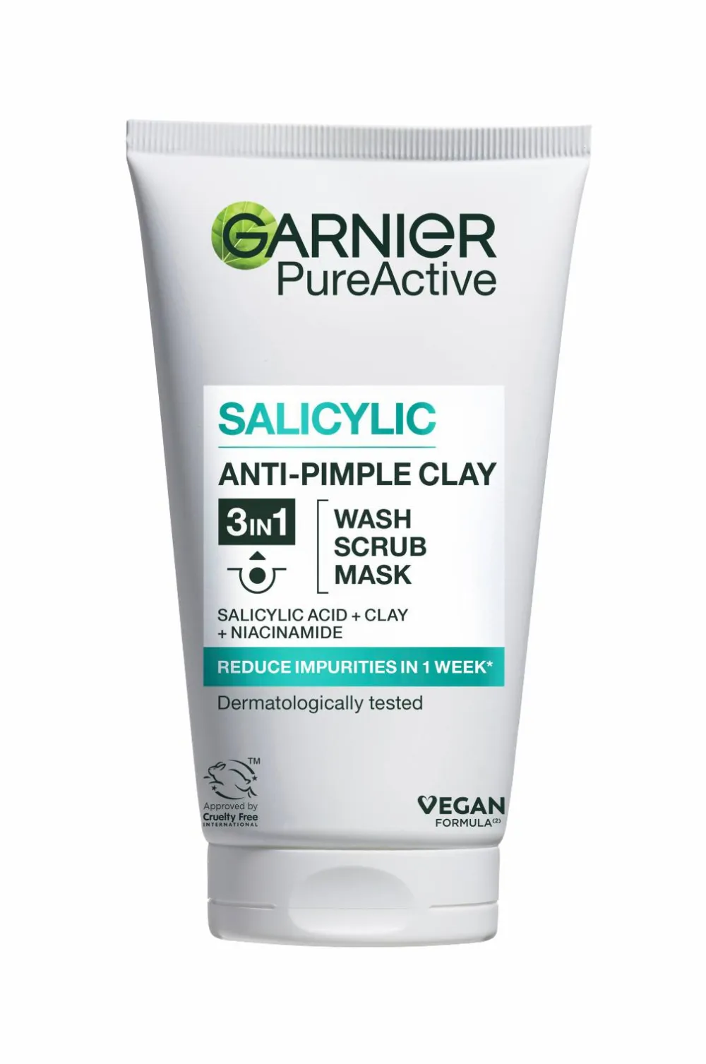 Garnier Ansigtspleje|Ansigtspleje>Pureactive Salicylic 3IN1 Anti-Pimple Clay Cleanser For Impure Skin 150 Ml No Color