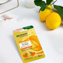 Garnier Skinactive Vitamin C* Brightening & Glow Boosting Eye Sheet Mask For Dark , Dull Undereyes No Color