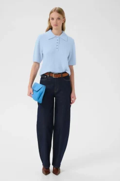 Gestuz Pullover GZalpha ss Polo Centaurea mélange Outlet