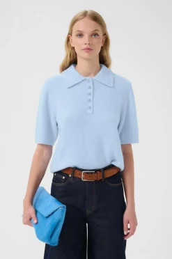 Gestuz Pullover GZalpha ss Polo Centaurea mélange Outlet