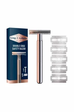 Gillette Dobbeltkantet sikkerhedshøvl + 5 barberblade No color Hot