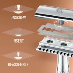 Gillette Dobbeltkantet sikkerhedshøvl + 5 barberblade No color Hot