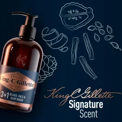 Gillette 3-in-1 Beard, Face & Hair Wash No color Sale