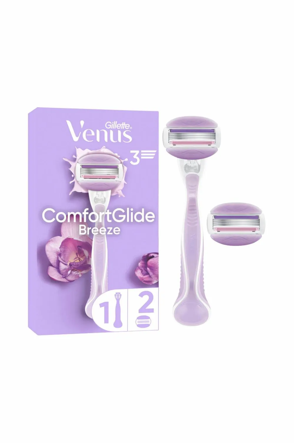 Gillette Hårfjerning>Udjævningsplan Comfortglide Breeze + 2 barberblade No color