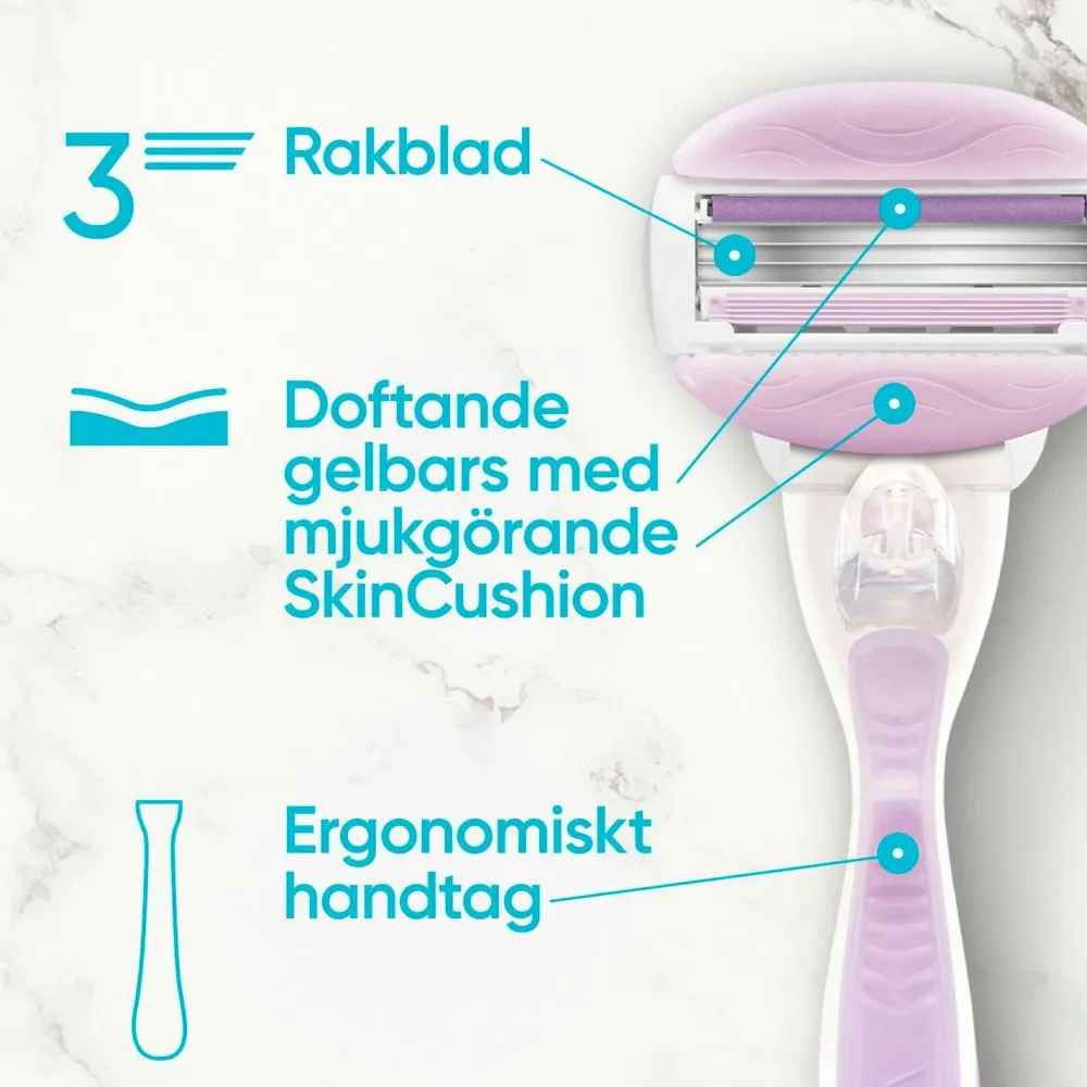 Gillette Hårfjerning>Udjævningsplan Comfortglide Breeze + 2 barberblade No color
