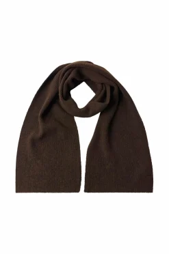 Gina Tricot Halstørklæde Rib Knitted Scarf Chocolate brown (7085) Discount