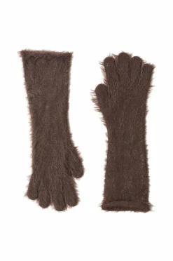 Gina Tricot Handsker Hairy Gloves Brown Best