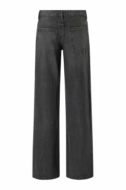 Gina Tricot Jeans Low Wide Front Seam Offblack Sale