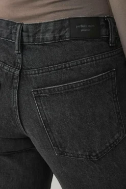 Gina Tricot Jeans Low Wide Front Seam Offblack Sale