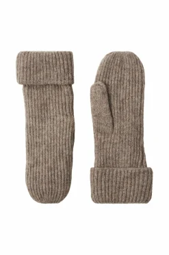 Gina Tricot Handsker & Vanter>Vanter Rib Mitten Light brown (7053)