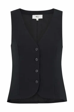Gina Tricot Vest Linen Blend Tailored Vest Black (9000)