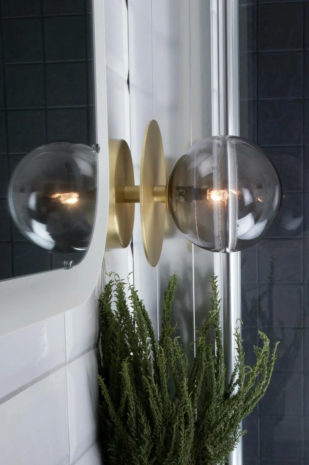 Globen Lighting Væglampe/loftlampe Art Deco IP Røg/messing Online