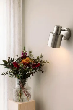 Globen Lighting Væglampe Clark 1 Børstet stål Outlet