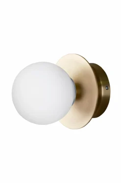 Globen Lighting Væglampe/Plafond Art Deco IP44 Vit / borstad mässing New