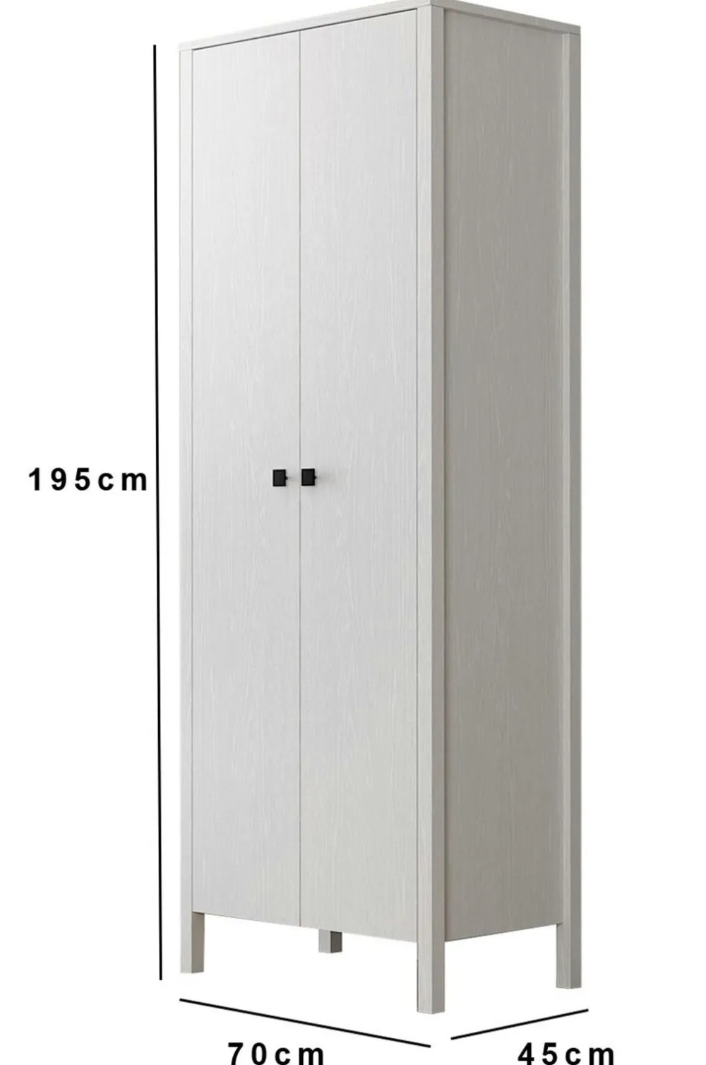 Hanah Home Garderobeskabe>Garderobe Arman Struktur af hvidt træ