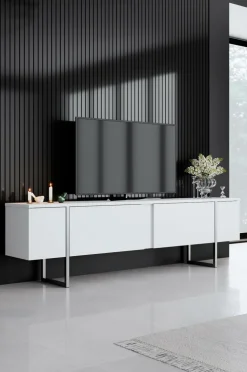 Hanah Home TV-bænk Laurel Hvid/sølv Clearance