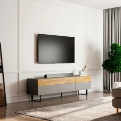 Hanah Home TV-bænk Sign Grå/eg Hot