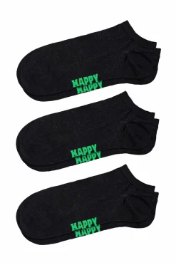 Happy Socks Ankelsokker Solid Low Socks 3-pak Black Sale