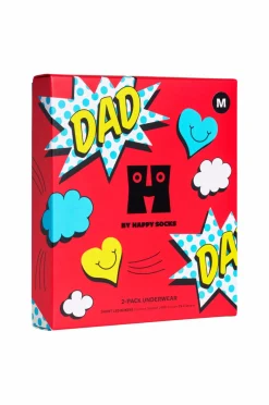 Happy Socks Boksershorts Super Dad Short Boxers Gift Set 2-pak Blue Discount