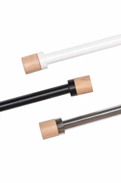 Hasta Gardinstangssæt Astrid 110-200 cm Sort/træ Discount