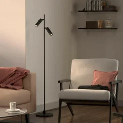 Herstal Gulvlampe Pipeline dobbelt Mattsvart Online