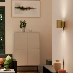 Herstal Væglamper>Væglampe Evoke S Satin messing/Satin messing