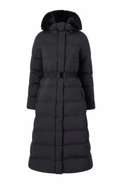 Áhkká Dunfrakke Gold Long Down Coat Matte Sort Online