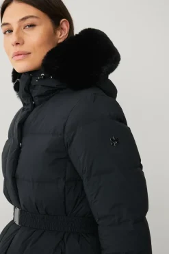 Áhkká Dunfrakke Gold Long Down Coat Matte Sort Online